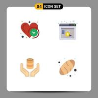 User Interface Pack of 4 Basic Flat Icons of clock hand time browser secure Editable Vector Design Elements