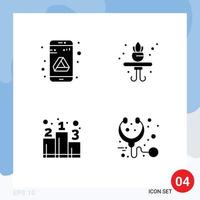 paquete de iconos de vector de stock de 4 signos y símbolos de línea para elementos de diseño de vector editables de cuidado de estante de almacenamiento de rango de aplicación