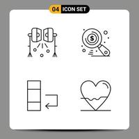 Group of 4 Filledline Flat Colors Signs and Symbols for illumination change studio lightning market swap Editable Vector Design Elements