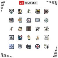 conjunto de 25 iconos modernos de la interfaz de usuario signos de símbolos para la comercialización de bienes raíces atleta propiedad llaves de la casa elementos de diseño vectorial editables vector