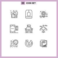 9 Universal Outline Signs Symbols of valentine scan food qr solution Editable Vector Design Elements