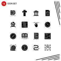 paquete de iconos de vectores de stock de 16 signos y símbolos de línea para elementos de diseño de vectores editables corporativos del archivo de creación de informes de instrumentos