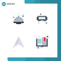 4 User Interface Flat Icon Pack of modern Signs and Symbols of dome pointer device smart open Editable Vector Design Elements