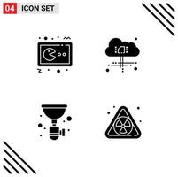 Pictogram Set of Simple Solid Glyphs of pac man plumber gamepad computing sink Editable Vector Design Elements