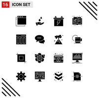 Stock Vector Icon Pack of 16 Line Signs and Symbols for content columns electric knowledge expand Editable Vector Design Elements