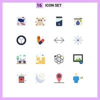 conjunto de 16 iconos de interfaz de usuario modernos signos de símbolos para mecánicos de gimnasio rueda de caída fruta paquete editable de elementos de diseño de vectores creativos