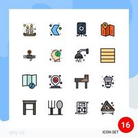 16 iconos creativos signos y símbolos modernos de ubicación puntero de ubicación servidor de mapas elementos de diseño de vectores creativos editables