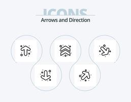 paquete de iconos de línea de flecha 5 diseño de iconos. . . derecho. abajo. flecha vector