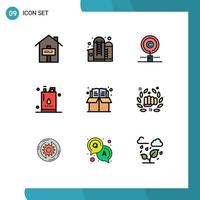 Set of 9 Modern UI Icons Symbols Signs for book oil copyright gallon bottle Editable Vector Design Elements