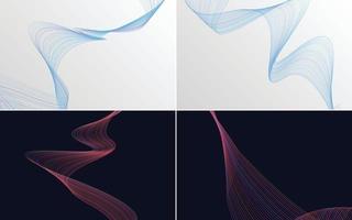 Collection of geometric minimal lines pattern set vector