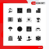 16 Universal Solid Glyphs Set for Web and Mobile Applications database structure ireland server clinic Editable Vector Design Elements