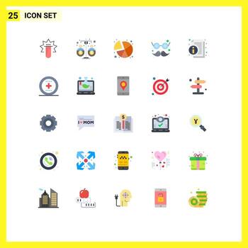 conjunto de 25 paquetes de colores planos comerciales para elementos de diseño vectorial editables de gráficos de carnaval de ingresos de disfraces vector