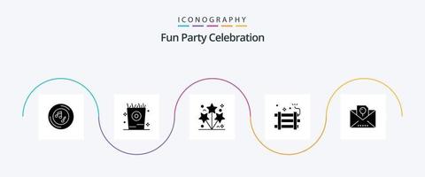 Party Glyph 5 Icon Pack Including party bomb. explosive. party. dynamite. spark vector