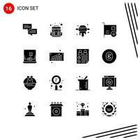 16 iconos creativos, signos y símbolos modernos de crecimiento empresarial, computadora móvil, dispositivos portátiles, elementos de diseño vectorial editables vector