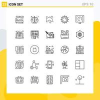 Group of 25 Lines Signs and Symbols for customer spring arrow light sun Editable Vector Design Elements