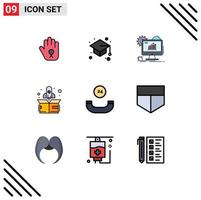 Stock Vector Icon Pack of 9 Line Signs and Symbols for call up analytics start setting Editable Vector Design Elements