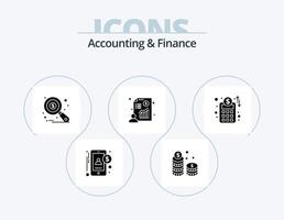 Accounting And Finance Glyph Icon Pack 5 Icon Design. accounts plan. presentation. investment. businessman. tax monitoring vector