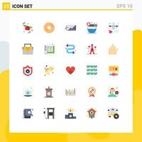 Set of 25 Modern UI Icons Symbols Signs for flight website email globe pin Editable Vector Design Elements