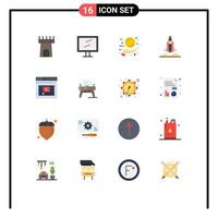 Flat Color Pack of 16 Universal Symbols of website page sale internet rocket Editable Pack of Creative Vector Design Elements