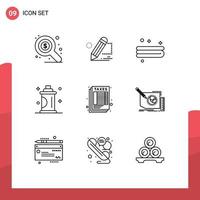 9 Creative Icons Modern Signs and Symbols of sheet spray clean salon grooming Editable Vector Design Elements