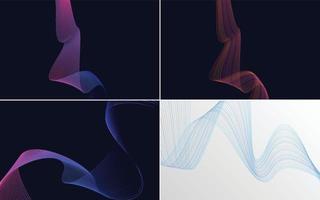 Collection of geometric minimal lines pattern set vector