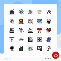 25 User Interface Filled line Flat Color Pack of modern Signs and Symbols of axe male malware user unbox Editable Vector Design Elements