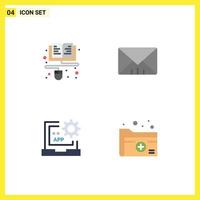 Editable Vector Line Pack of 4 Simple Flat Icons of course develop online user programming Editable Vector Design Elements