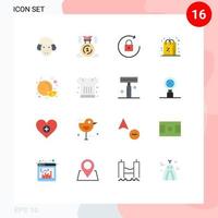 16 iconos creativos signos y símbolos modernos de compras de frutas ganar compras descuento paquete editable de elementos de diseño de vectores creativos