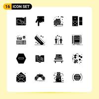 Solid Glyph Pack of 16 Universal Symbols of beauty keyboard motorhome device chat Editable Vector Design Elements