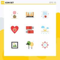 Modern Set of 9 Flat Colors and symbols such as clothing like management heart environment Editable Vector Design Elements