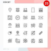 Set of 25 Commercial Lines pack for book path cryotherapy lines driveway Editable Vector Design Elements