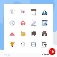 16 iconos creativos signos y símbolos modernos del deporte de bicicleta de arce de crucero de verano paquete editable de elementos creativos de diseño de vectores