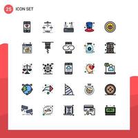 paquete de iconos de vectores de stock de 25 signos y símbolos de línea para elementos de diseño de vectores editables del día de los presidentes de flujo de EE. UU.