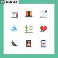 User Interface Pack of 9 Basic Flat Colors of cereal up notebook arrow pipette dropper Editable Vector Design Elements