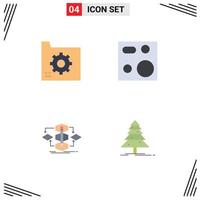 4 Flat Icon concept for Websites Mobile and Apps connect products document devices design Editable Vector Design Elements