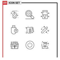 9 Creative Icons Modern Signs and Symbols of jug baking healthcare stick hardware Editable Vector Design Elements