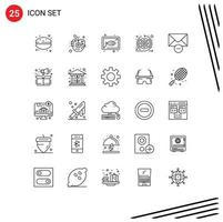 25 Line concept for Websites Mobile and Apps sprint arrows electronic agile dish Editable Vector Design Elements