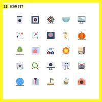 Pictogram Set of 25 Simple Flat Colors of text computer management diaper child Editable Vector Design Elements