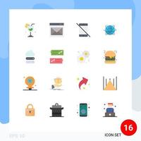 Set of 16 Modern UI Icons Symbols Signs for internet data allowed business phone Editable Pack of Creative Vector Design Elements