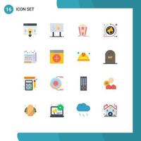 User Interface Pack of 16 Basic Flat Colors of document seo speech pencil remarketing snack Editable Pack of Creative Vector Design Elements
