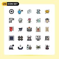 paquete de iconos de vectores de stock de 25 signos y símbolos de línea para reanudar la hora datos de papel humano elementos de diseño de vectores editables