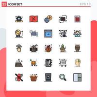 25 Creative Icons Modern Signs and Symbols of bill play global media chat Editable Vector Design Elements