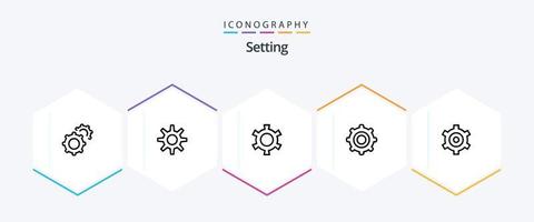 Setting 25 Line icon pack including . setting. vector