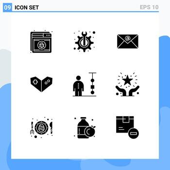 Modern Set of 9 Solid Glyphs and symbols such as corporate administration business fix playstation gamepad Editable Vector Design Elements