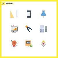 9 Creative Icons Modern Signs and Symbols of building management location growth coins Editable Vector Design Elements