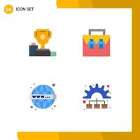 Pack of 4 Modern Flat Icons Signs and Symbols for Web Print Media such as bowl toolkit cup box web Editable Vector Design Elements