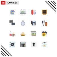 Set of 16 Modern UI Icons Symbols Signs for furniture drawer volume business tablet Editable Pack of Creative Vector Design Elements