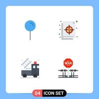 Group of 4 Modern Flat Icons Set for location car pin palette drawing Editable Vector Design Elements