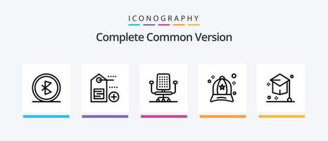 paquete completo de íconos de línea 5 de versión común que incluye gps. Brújula. web. trabaja. silla. diseño de iconos creativos vector