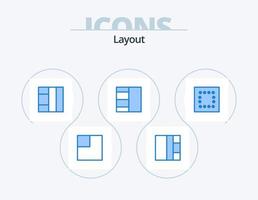 Layout Blue Icon Pack 5 Icon Design. . . vector